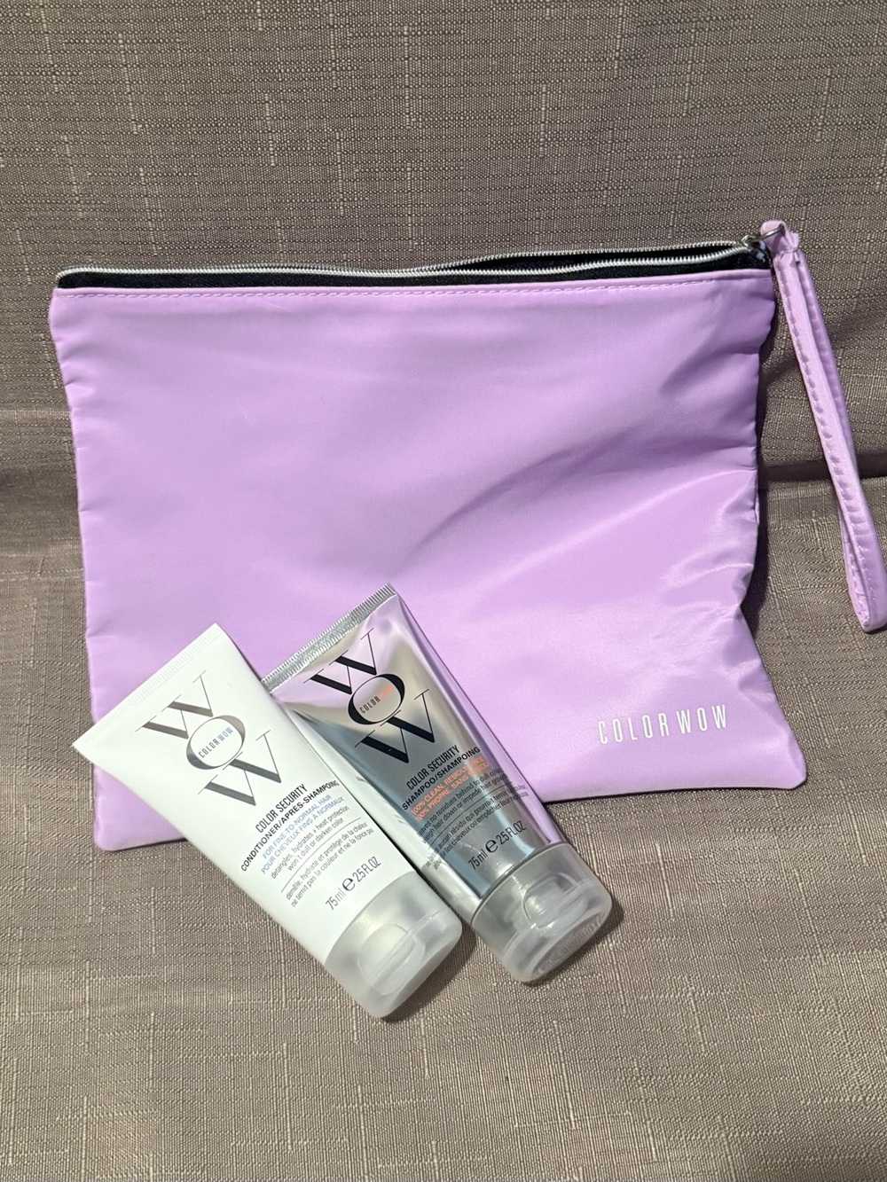 Color Wow Lavender Travel Pouch with Hair Care